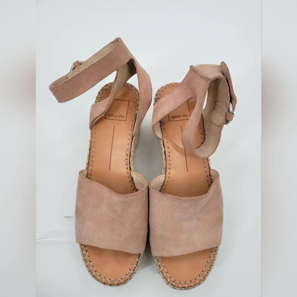 Dolce Vita Suede Leather Wedge Sandal Espadrilles 8.5